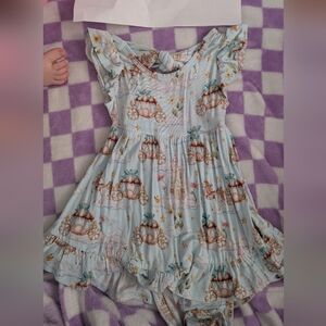 Charming Blue Princess Carriage Dress for Kids